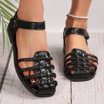 Women's Flat-heeled Closed-toe Hollow Retro Woven Fisherman Sandals Heritage cosmetics and beauty care