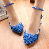 Women's Blue Pearl Anklet High Heels - Heritage cosmetics and beauty care