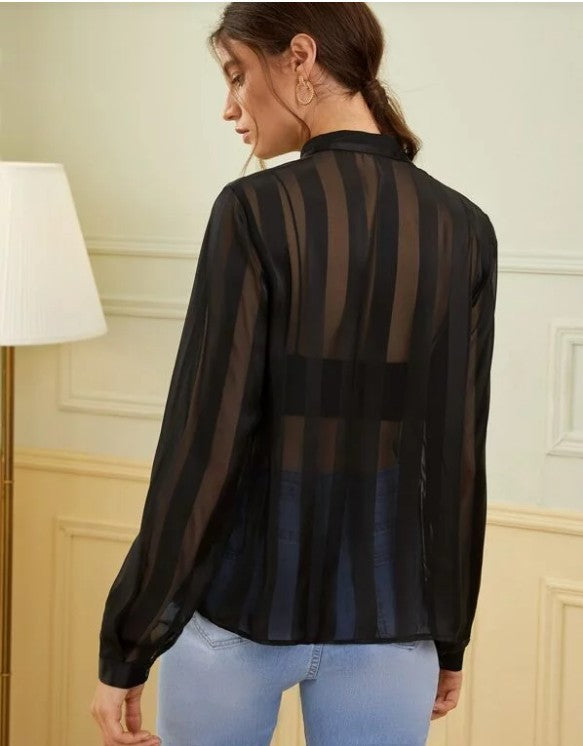 See-through tops striped shirts for sun protection Heritage cosmetics and beauty care