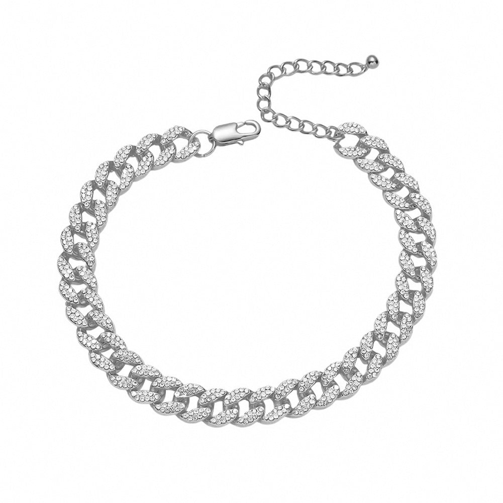 Male Creative Versatile Full Diamond Cuban Chain Foot Chain - Heritage cosmetics and beauty care