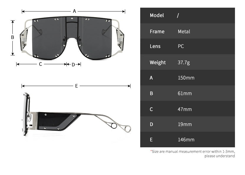 Metal big frame sunglasses - Heritage cosmetics and beauty care