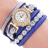 Relogio masculino Women Quartz Women PU Leather Rhinestone Watch Bracelet Watches - Heritage cosmetics and beauty care