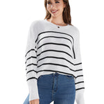 Ladies' Fashionable Long Sleeved Round Neck Knitted Sweater - Heritage cosmetics and beauty care