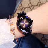 Rose Gold Women Watches Fashion Diamond Ladies Starry Sky Magnet Watch Waterproof Female Wristwatch - Heritage cosmetics and beauty care