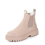 Women Ankle Boots Solid Color Chunky Boots Autumn Winter Platform Shoes - Heritage cosmetics and beauty care