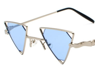 new sunglasses punk wind triangle hollow sunglasses glasses Europe and the United States personality metal sunglasses - Heritage cosmetics and beauty care