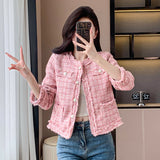 Classic Style Tweed Cardigan Coat For Women