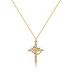 Fashion Jewelry Cross Full Diamond Crown Rotatable Necklace - Heritage cosmetics and beauty care