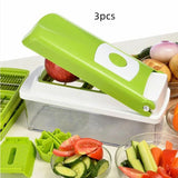 12pcs Multifunctional Vegetable Chopper Handle Food Grate Food Chopper Vegetable Slicer Dicer Cut Kitchen Gadgets