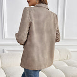 Suit One Button Houndstooth Suit Jacket