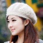 Women's Winter Korean Hats Trendy Pearl Rabbit Fur - Heritage cosmetics and beauty care