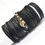 Fashion Bracelets 10pcs Set Wrap Woven Fashion Handmade Men - Heritage cosmetics and beauty care