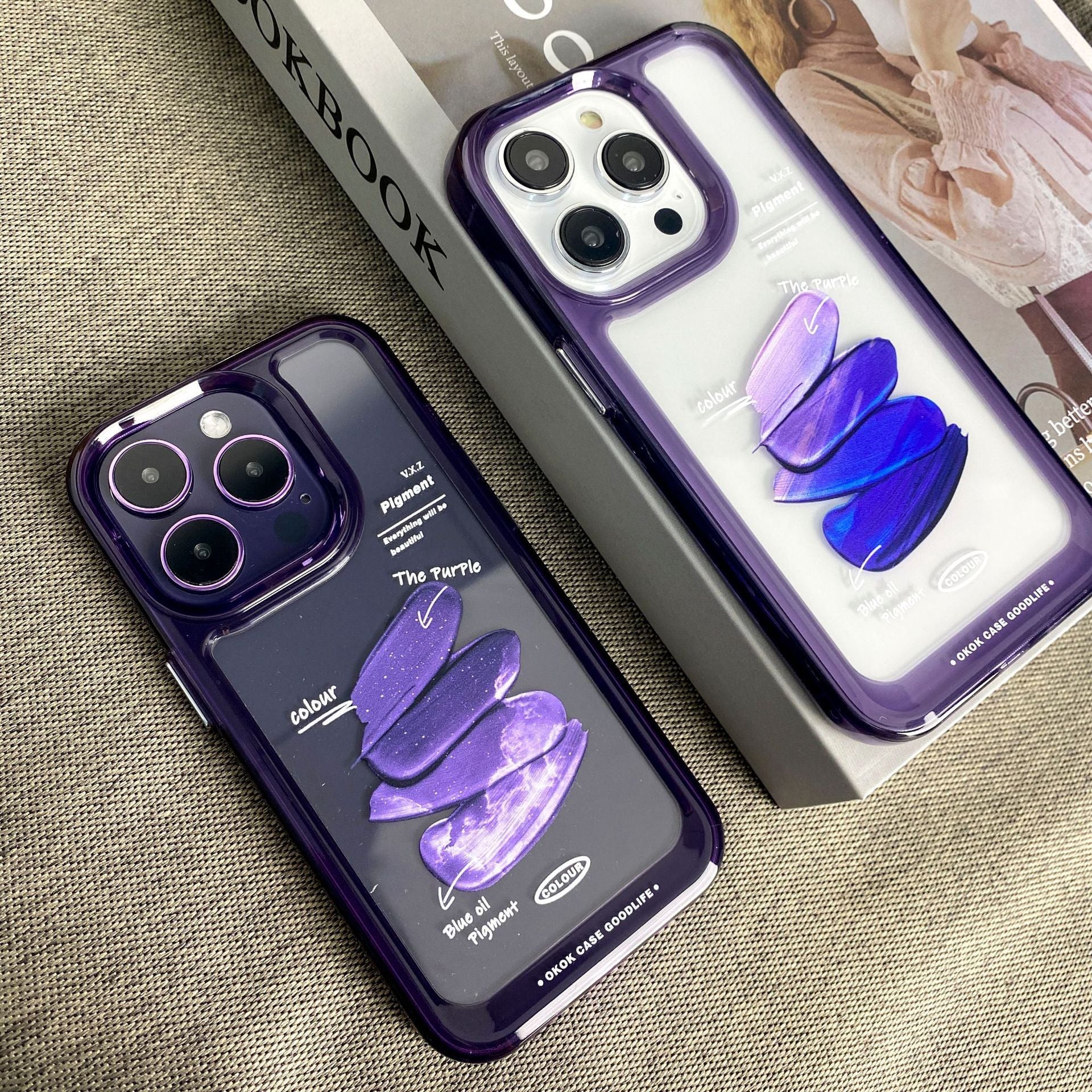 Transparent Acrylic Space Phone Case Dark Purple Heritage cosmetics and beauty care