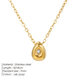 Simple Fashion Geometry Pattern Round Zircon Necklace - Heritage cosmetics and beauty care