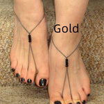 European And American Black Crystal Beaded All-match Anklets - Heritage cosmetics and beauty care