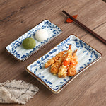 Ceramic Horizontal Pattern Sushi Kebabs Long Plate Restaurant Commercial Side Dish Tableware - Heritage cosmetics and beauty care