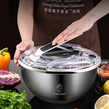 Stainless Steel Salad Vegetable Dehydrator Salad Drying Machine Fruit And Vegetable Drain Basket Household Vegetable Washing Press Water Throwing Artifact Heritage cosmetics and beauty care