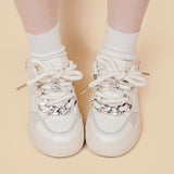 Casual Women's White Low-top Sneakers - Heritage cosmetics and beauty care