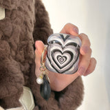 Black Stacked Heart Earphone Case Heritage cosmetics and beauty care