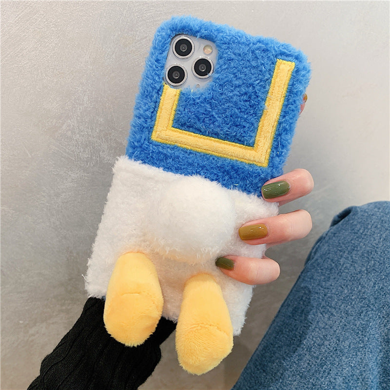 Autumn And Winter Plush Cute Duck Butt Mobile Phone Shell Winter Super Cute Heritage cosmetics and beauty care