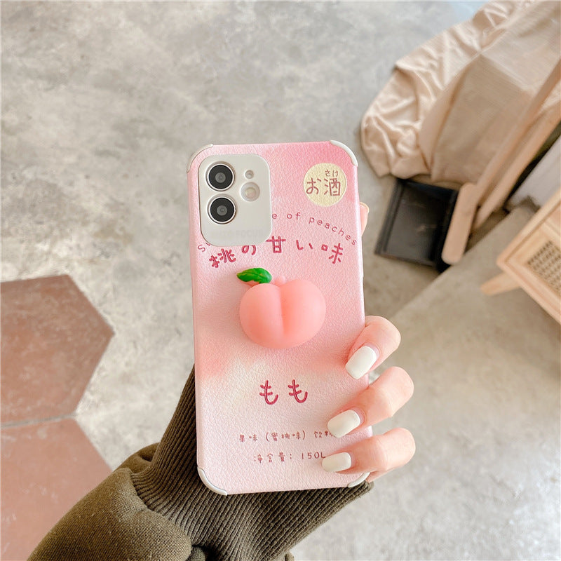 Compatible with Apple, Compatible with Apple , Japanese Three-Dimensional Pinch Powder Peach Apple Xsmax Mobile Phone Case Xr Suitable For IPhone11pro Heritage cosmetics and beauty care