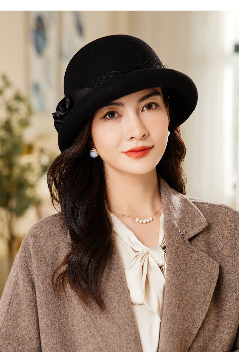 Women's Wool Top Retro Woolen Basin Hat - Heritage cosmetics and beauty care