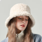 Lambswool Fisherman Hat Winter Warm Fashionable Solid Color Hats For Women - Heritage cosmetics and beauty care