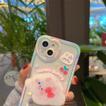 Cartoon Bunny Bracket Mobile Phone Case Transparent And Cute Heritage cosmetics and beauty care