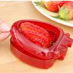 Red Strawberry Slicer Plastic Fruit Carving Tools Salad Cutter Berry Strawberry Cake Decoration Cutter Kitchen Gadgets - Heritage cosmetics and beauty care