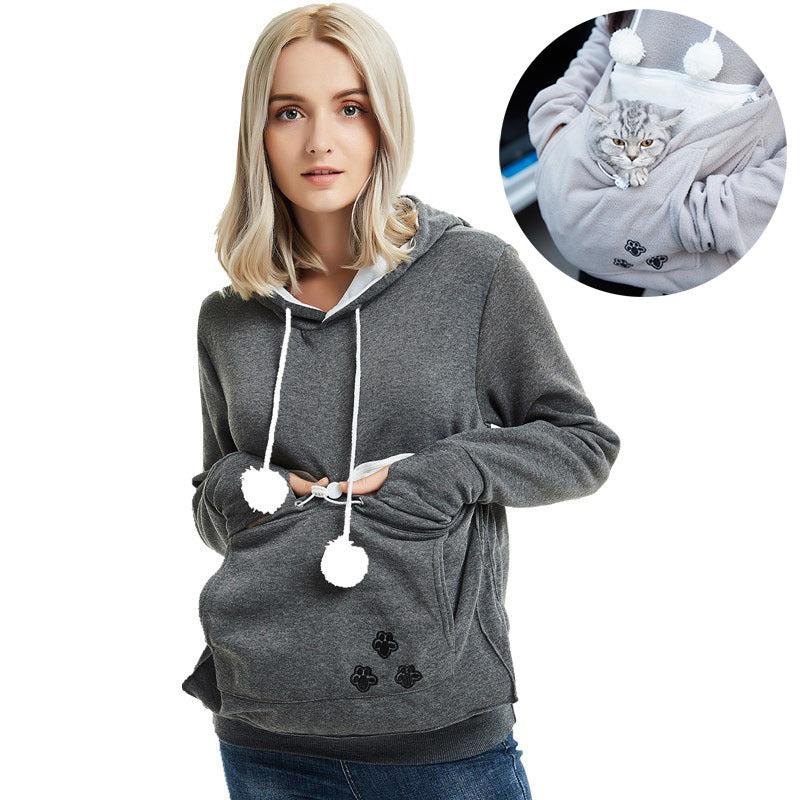 Cute Hoodies Pullover Sweatshirts With Pet Pocket For Cat Clothes Winter Women Heritage cosmetics and beauty care