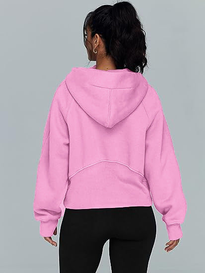 Zipper Hoodies Sweatshirts With Pocket Loose Sport Tops Long Sleeve Pullover Sweaters Winter Fall Outfits Women Clothing - Heritage cosmetics and beauty care