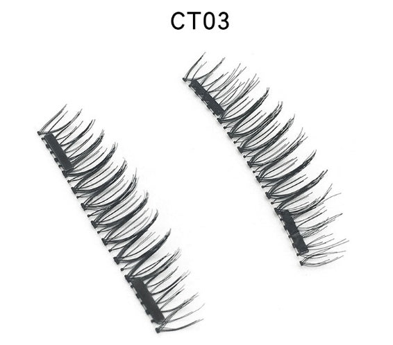 3D double magnet false eyelashes 24P double magnet false Mascara free magnetic false eyelash double magnet eyelashes - Heritage cosmetics and beauty care