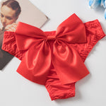 Festive Red Bow Ice Silk Seamless Underwear Medium Women's Briefs - Heritage cosmetics and beauty care