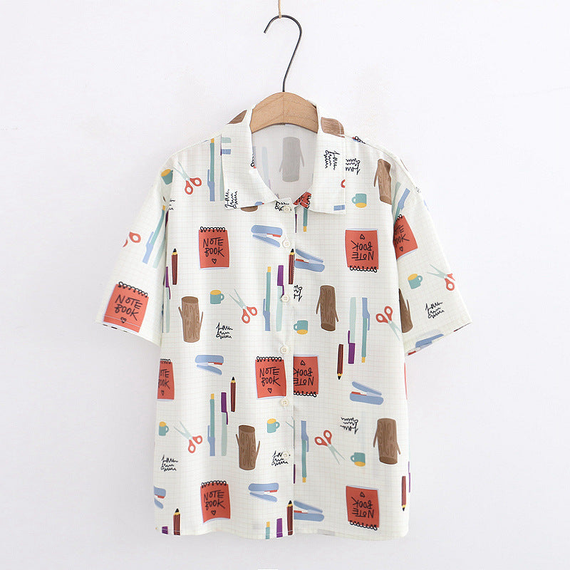 Summer loose student shirt - Heritage cosmetics and beauty care