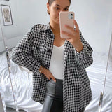 Women's houndstooth coat coat