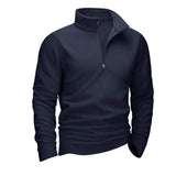 Zipped Stand Collar Fleece Men's Warm Sweater