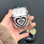 Black Stacked Heart Earphone Case Heritage cosmetics and beauty care