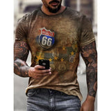 New Fashion Casual Digital Printed Round Neck Short-sleeved T-shirt Men's Wholesale - Heritage cosmetics and beauty care