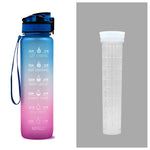 1L Tritan Water Bottle With Time Marker Bounce Cover Motivational Water Bottle Cycling Leakproof Cup For Sports Fitness Bottles - Heritage cosmetics and beauty care