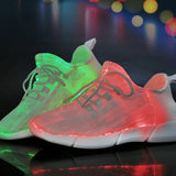 Fiber Optic LED Shoes USB Recharge Glowing Sneakers Man Llight Up Shoes