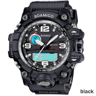 BOAMIGO brand men sports watches dual display analog digital LED Electronic quartz watches 50M waterproof swimming watch F5100 - Heritage cosmetics and beauty care