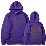 Brushed Hoody Back Letter Print Hooded Sweater