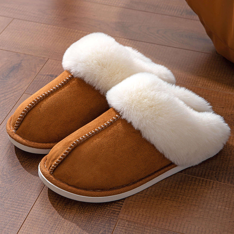 Fluffy Slippers Autumn Winter Home Indoor Cotton Slippers Warm Slugged Bottom Home Heritage cosmetics and beauty care