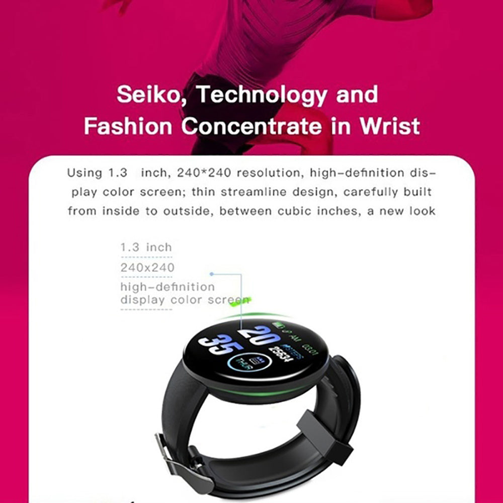 D18 Bluetooth Smart Watch, Men Women Blood Pressure Heart Rate Monitor Smart Watch, Pedometer Sport Tracker Smart Band For Android IOS - Heritage cosmetics and beauty care