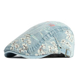 Denim Hat Advance Hats Flower Printed All-matching Peaked Cap - Heritage cosmetics and beauty care