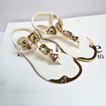 Women's rhinestone flat sandals - Heritage cosmetics and beauty care