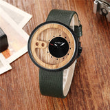 Fashion Top Brand Wooden Watch Men Exquisite Carving Hollow Design Male Clock Unique Green Leather Quartz Wood Watches - Heritage cosmetics and beauty care