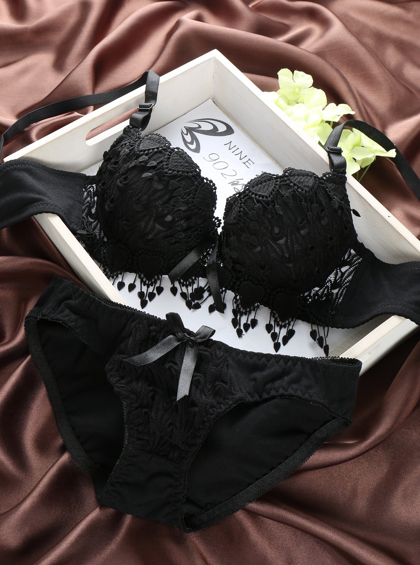 Sexy lace gathered bra set - Heritage cosmetics and beauty care