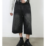 American Black Gray Loose Trousers Loose Denim Cropped Pants - Heritage cosmetics and beauty care