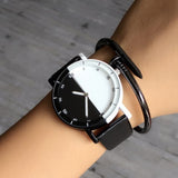 Black and white mosaic Harajuku creative watch student table personality wild men and women watch couple watches - Heritage cosmetics and beauty care